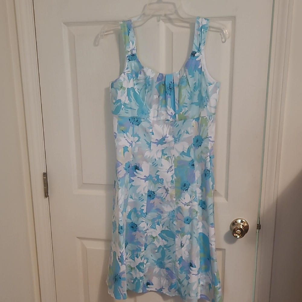 Dress Barn Blue and White Floral Dress